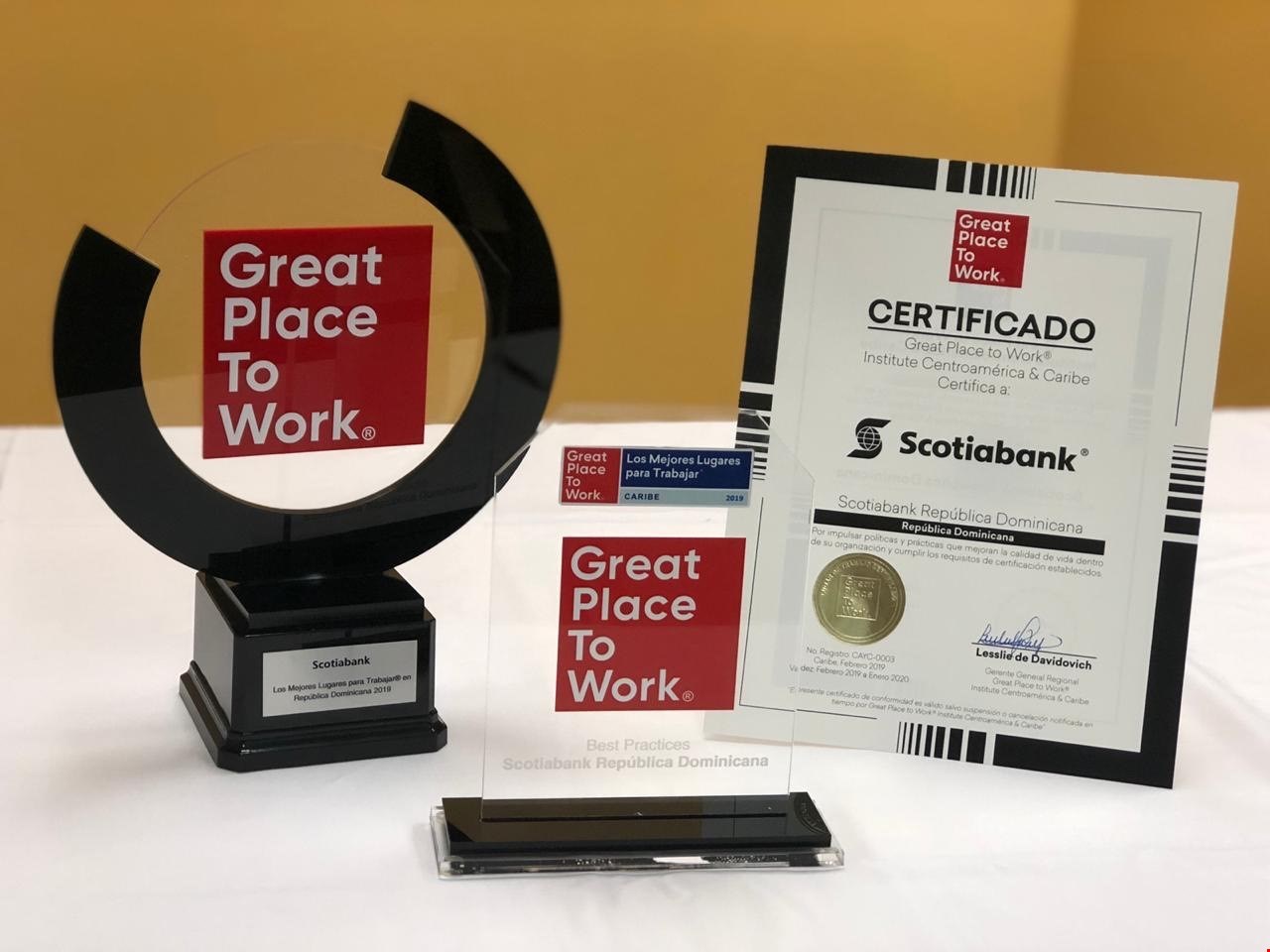 Scotiabank RD avanza al tercer lugar en el ranking de “Great Place to Work”