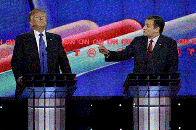 Rubio y Cruz arremeten contra Trump en debate republicano