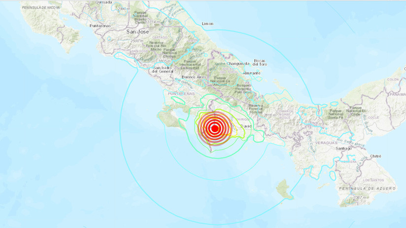 Un sismo de magnitud 6,3 sacude la frontera entre Panamá y Costa Rica