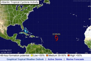 La tormenta tropical Dorian se forma en aguas del Atlántico
