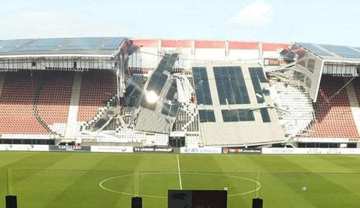 Susto en Holanda: se desplomó parte del estadio del AZ-Alkmaar