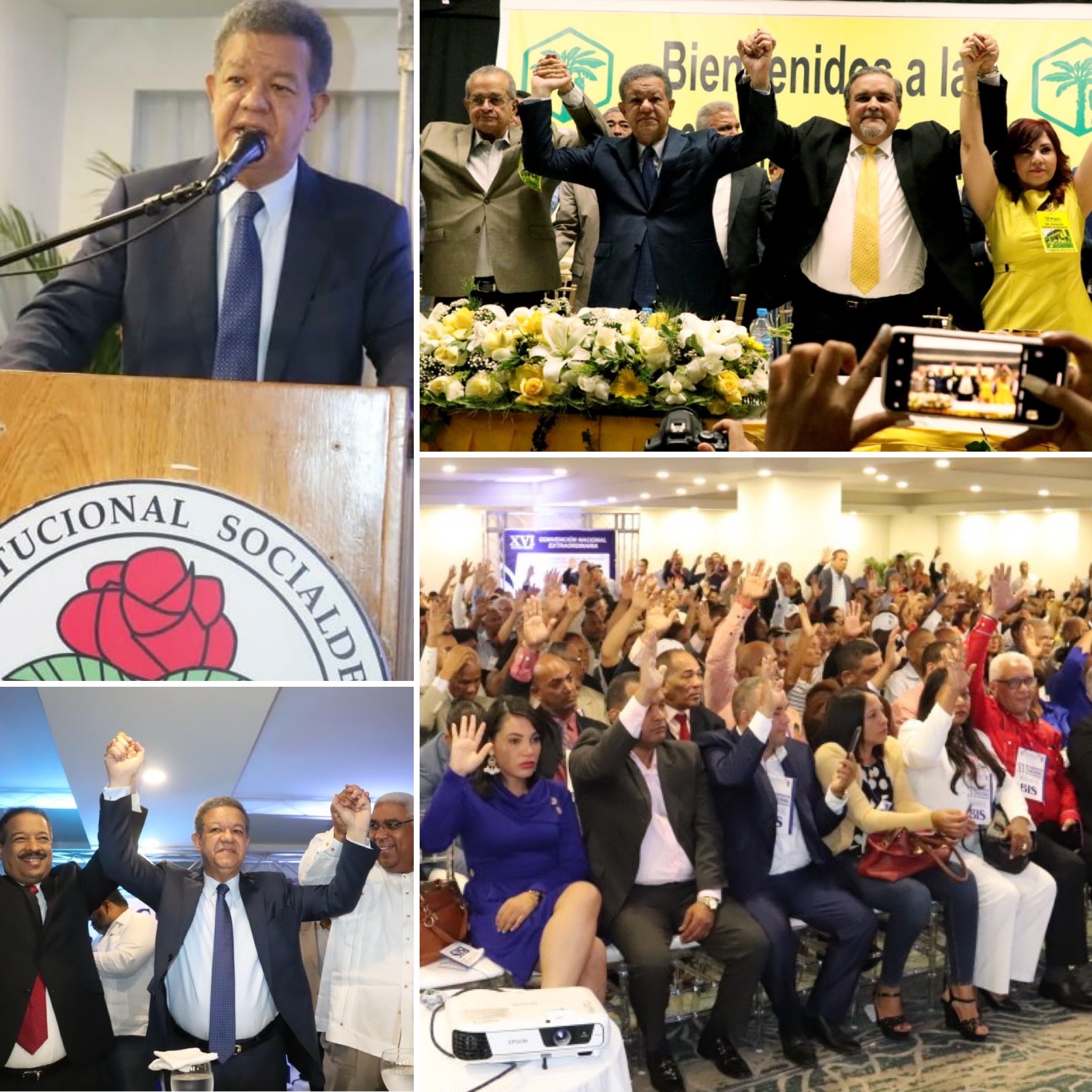 Tres partidos proclaman a Leonel como su candidato presidencial; anuncia bloque opositor