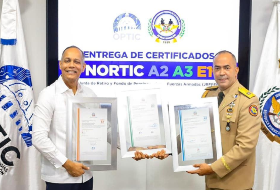 OPTIC entrega certificaciones NORTIC a Junta de Retiro de las FF.AA.