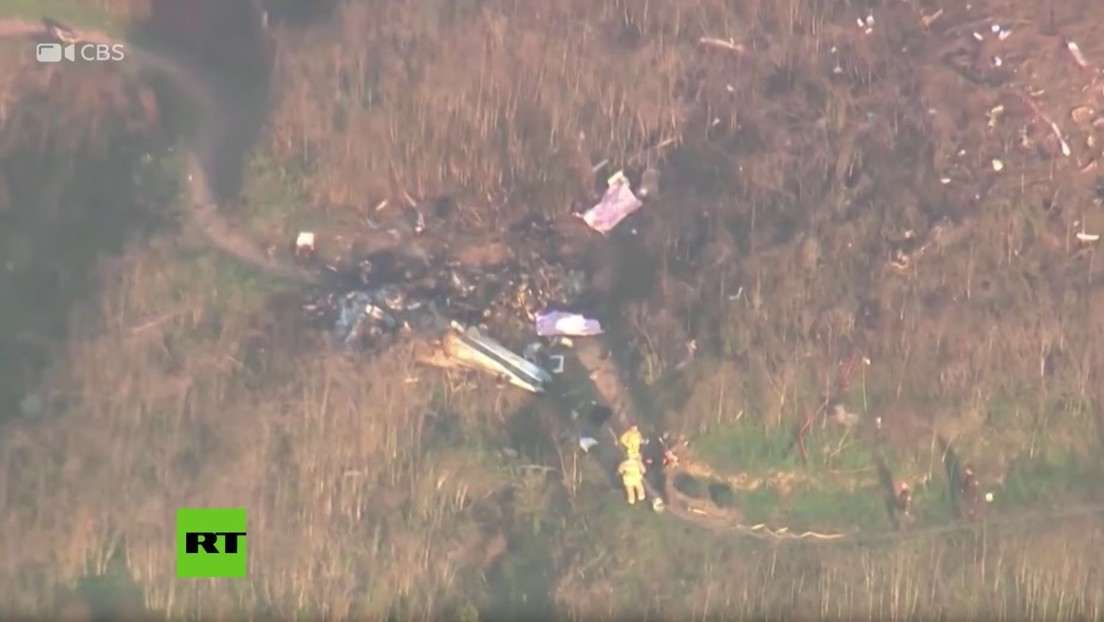 (Video): Imágenes aéreas del lugar donde se estrelló el helicóptero de Kobe Bryant