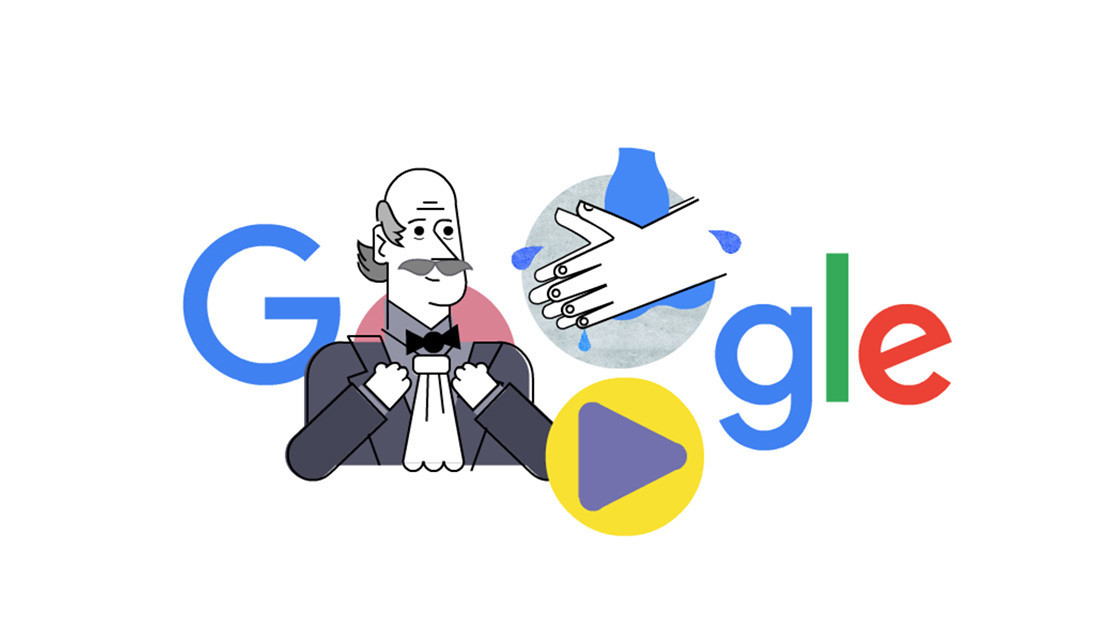 Google recuerda con un 'doodle' al médico que descubrió los beneficios de lavarse las manos