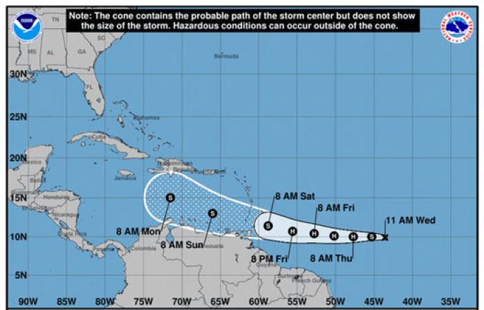 Tormenta tropical Gonzalo se convertirá en huracán este jueves