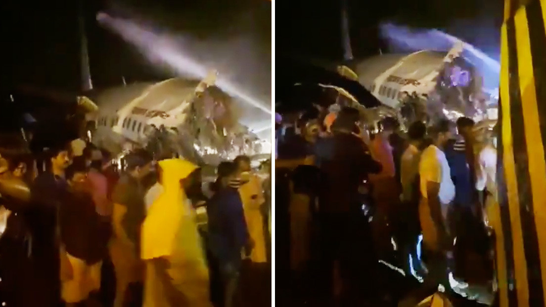 Un avión de Air India Express con unas 190 personas a bordo se parte en dos al salirse de la pista durante el aterrizaje | Videos
