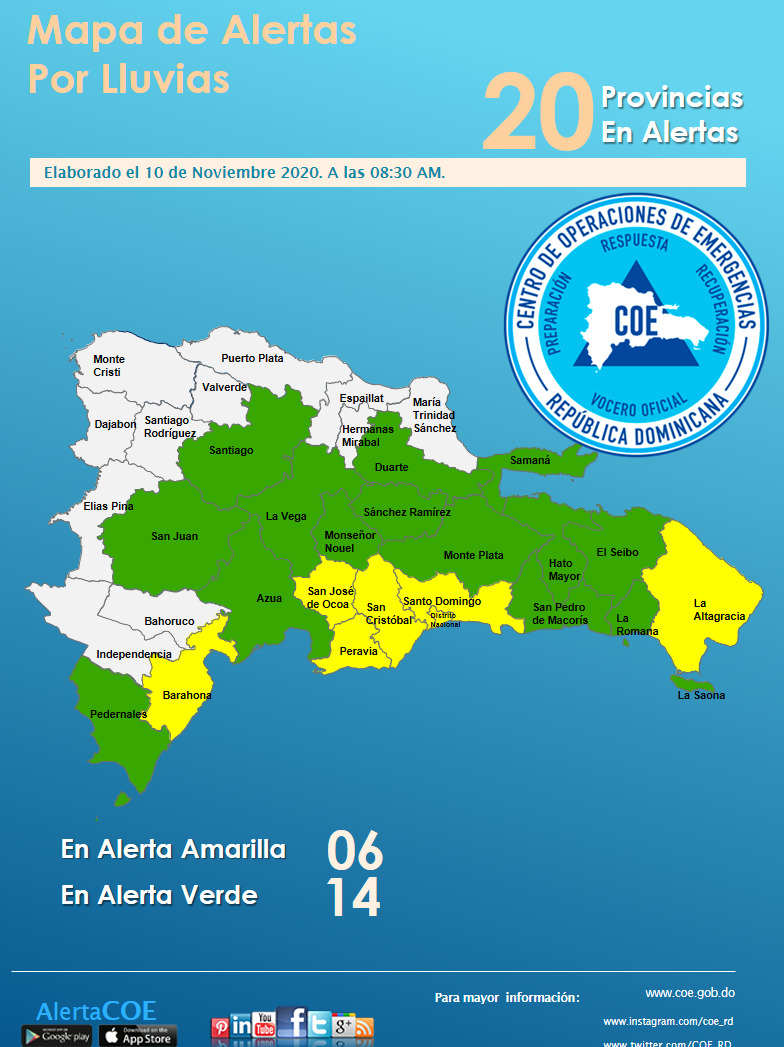 20 provincias en alerta por incidencia de vaguada