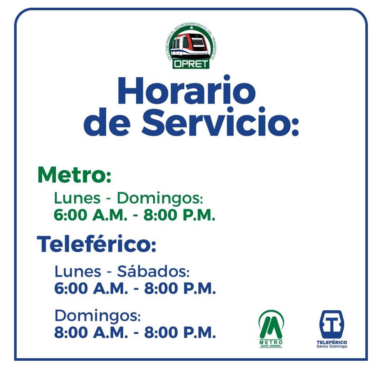 Nuevo horario de servicio del Metro y Teleférico