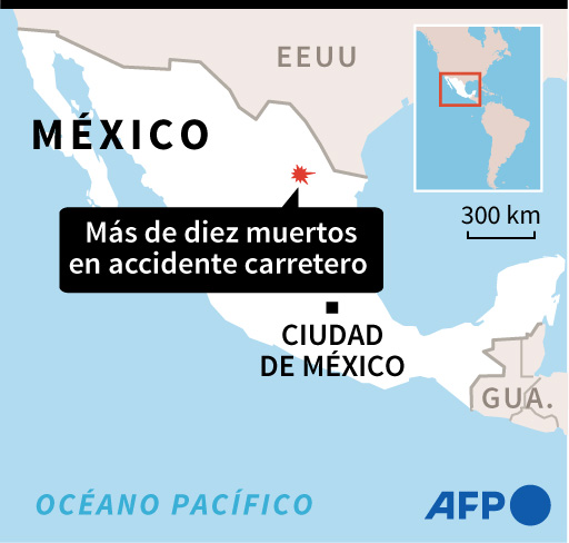 Accidente en carretera del norte de México deja 11 muertos