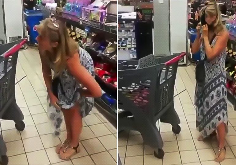 Video | Mujer se quita tanga y se lo pone de mascarilla en un supermercado