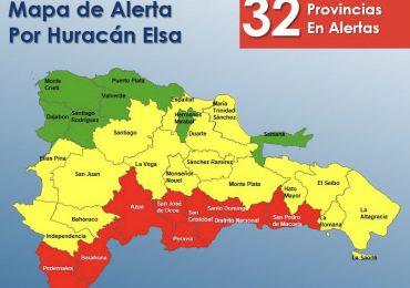 COE eleva a 32 provincias en alerta por paso de huracán Elsa