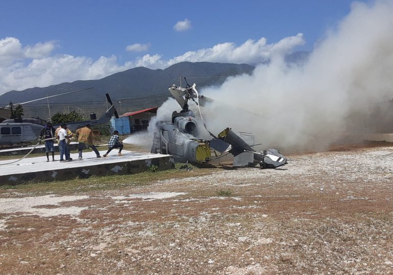 Helicóptero de la Fuerza Aérea dominicana se accidenta en Jimaní sin víctimas humanas