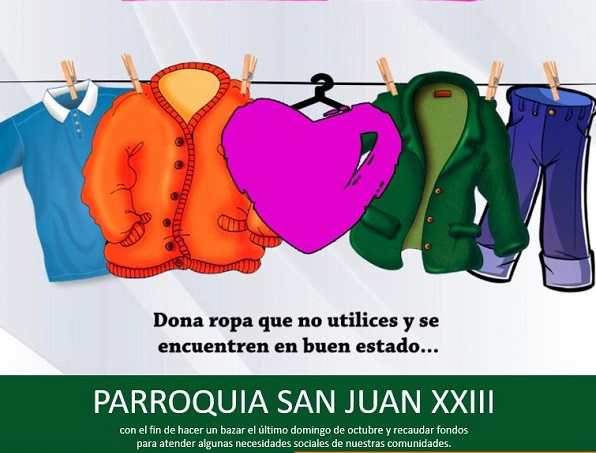 Parroquia San Juan  XXIII invita a donar ropa para quienes más lo necesiten