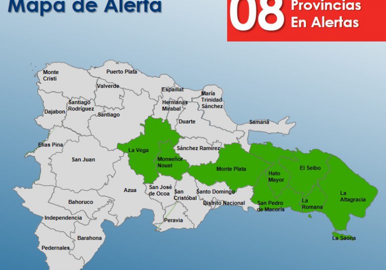 COE pone en alerta  verde ocho provincias por incidencia de vaguada y avance de onda tropical