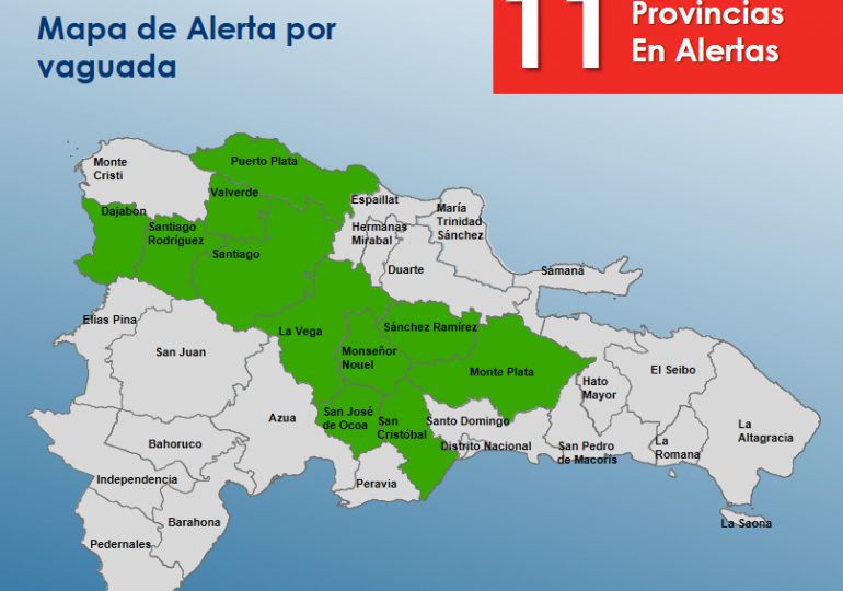 COE mantiene alerta verde en 11 provincias del país