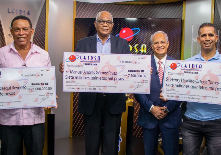 LEIDSA entrega RD$36 millones entre tres nuevos ganadores