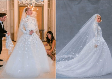 Paris Hilton contrae matrimonio usando un vestido de Oscar de la Renta