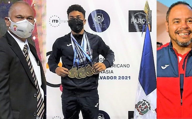 Jabiel Polanco medallista Panamericano, barre en centroamericano de gimnasia, 5 oro y un bronce