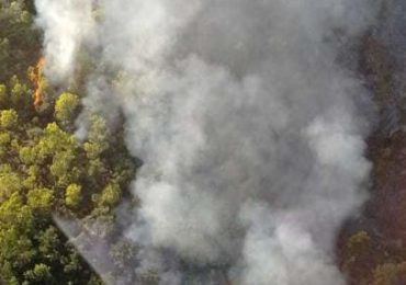 Bomberos tratan de sofocar fuego en Loma Miranda