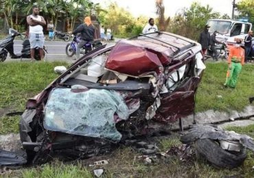 Accidente de tránsito deja dos muertos en Autopista Duarte
