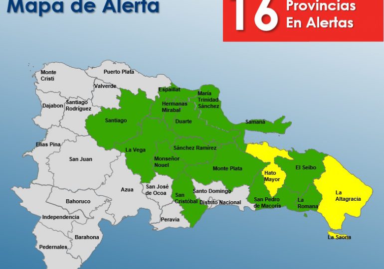 El COE aumenta a 14 las provincias en Alerta verde y a 2 las de amarilla