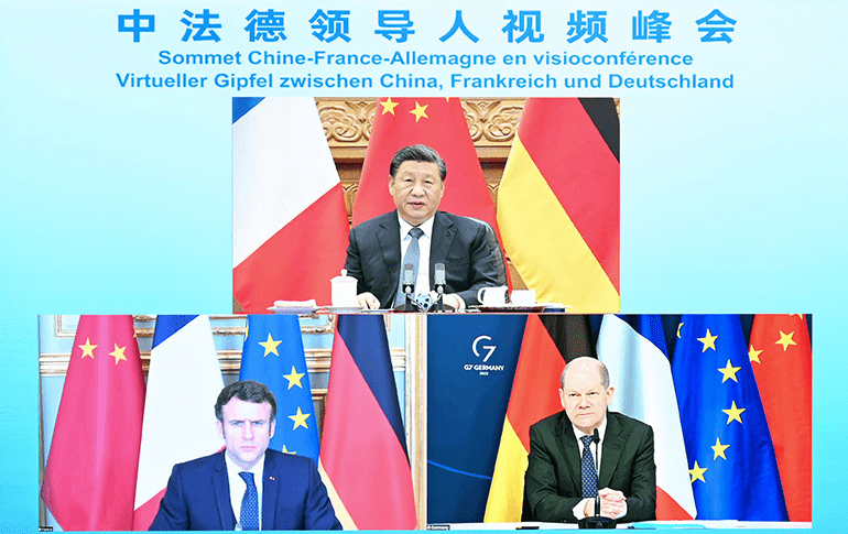 Presidente chino pide "una gran mesura" en Ucrania en conversación con Macron y Scholz