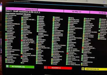Asamblea General de la ONU deplora por "aplastante" mayoría invasión rusa de Ucrania