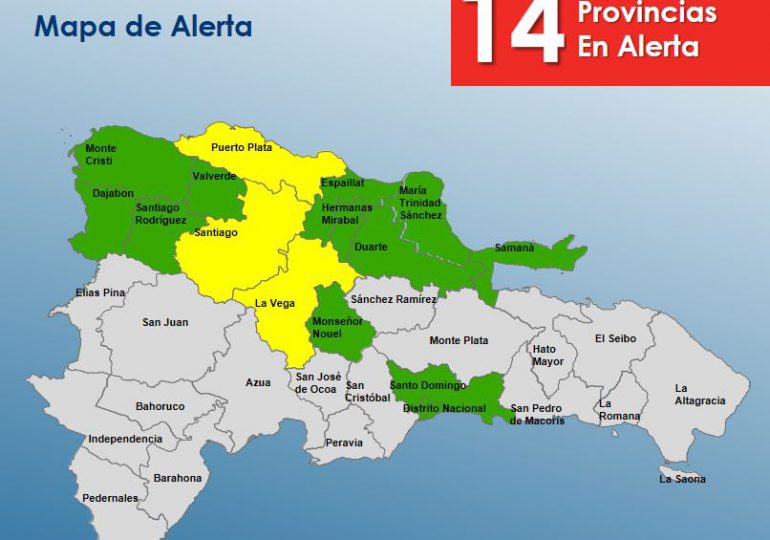 El COE declara alerta amarilla para tres provincias