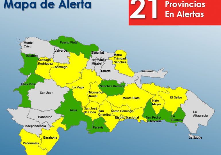El COE reporta 21 provincias en alerta por incidencia de vaguada