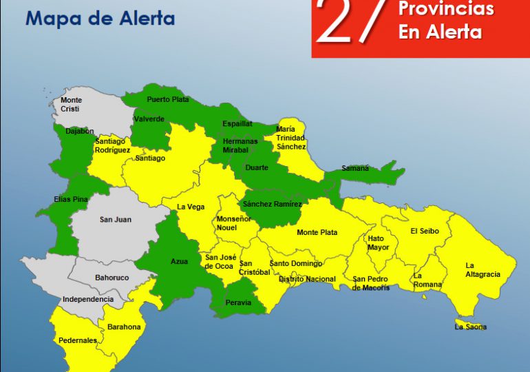 Se eleva a 27 provincias en alerta por inundaciones debido a vaguada