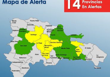 COE aumenta a siete provincias en alerta amarilla y mantiene otras siete en verde por vaguada