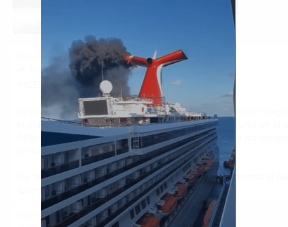 VIDEO| Se registra incendio en Crucero Carnival en Isla Gran Turca