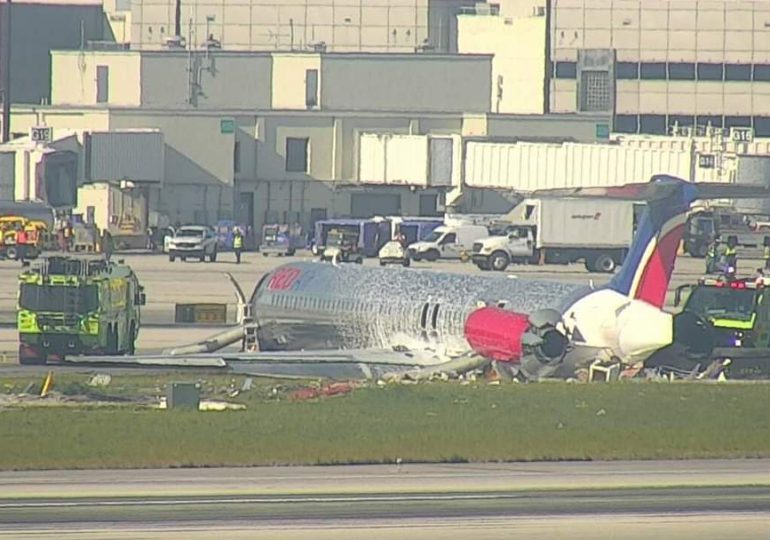 Vídeo| Llevaba 126 pasajeros a bordo el avión procedente de República Dominicana que se incendió en Miami