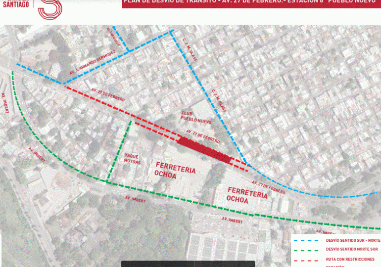 Conozca las avenidas y calles intervenidas en proceso de construcción del Monorriel y Teleférico de Santiago