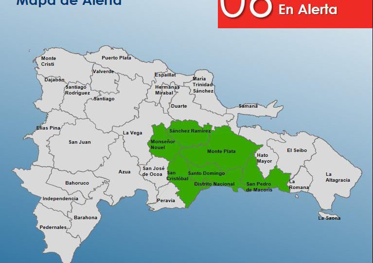 COE mantiene 6 provincias en alerta verde