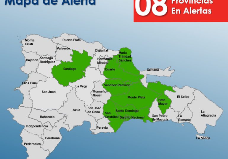 COE emite Alerta Verde en 8 provincias por vaguada