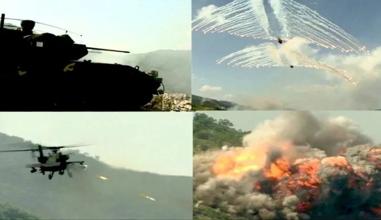 Helicópteros estadounidenses realizan ejercicios con fuego real en Corea del Sur