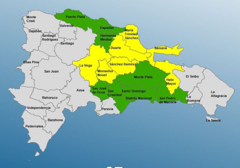 COE reporta siete provincias en alerta amarilla