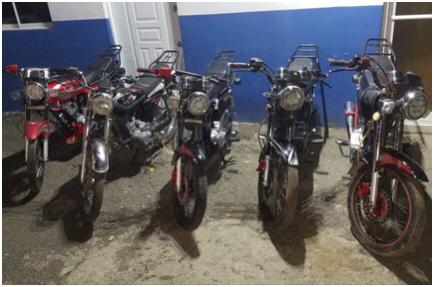 PN recupera en Dajabón cinco motocicletas robadas