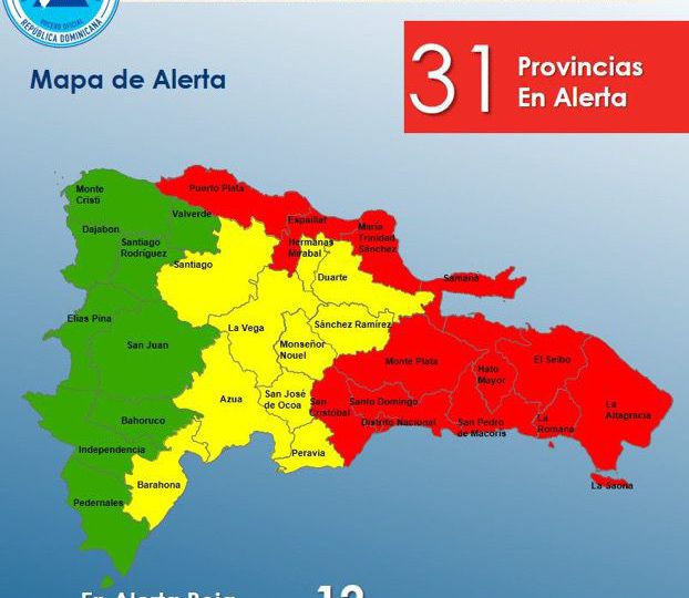 Vídeo| COE mantiene alerta Roja para 12 provincias e incrementa a 10 provincias la alerta amarilla por tormenta tropical Fiona