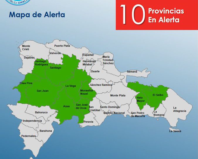 COE emite alerta verde para 10 provincias por vaguada y aproximación de una onda tropical