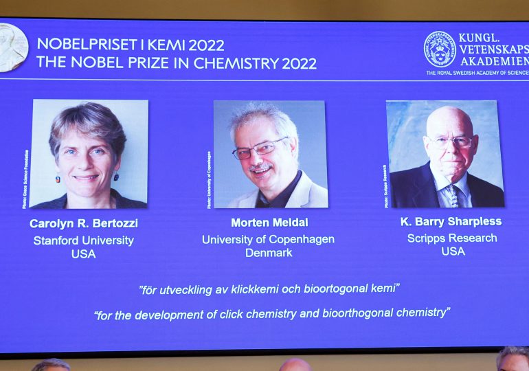 Dos estadounidenses y un danés ganan Premio Nobel de Química