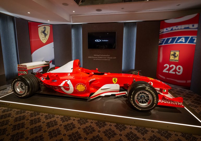 Un Ferrari de F1 de Schumacher vendido por una cifra récord de 13,2 millones de dólares