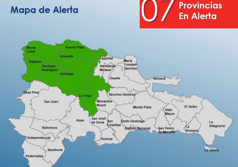 COE mantiene 7 provincias bajo alerta verde