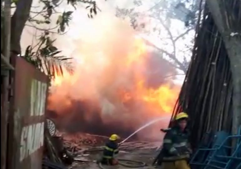 VIDEO | Se reporta un incendio en una gomera de Manoguayabo