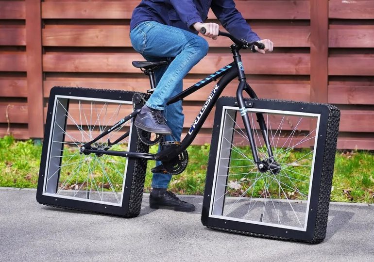 Video | Llega la bicicleta con ruedas cuadradas, y realmente funciona