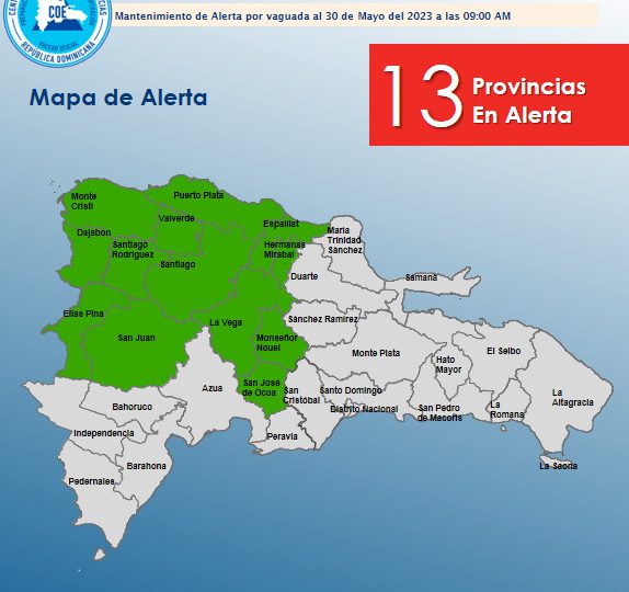 Alerta verde 13 provincias del país por posibles crecidas de ríos e inundaciones urbanas