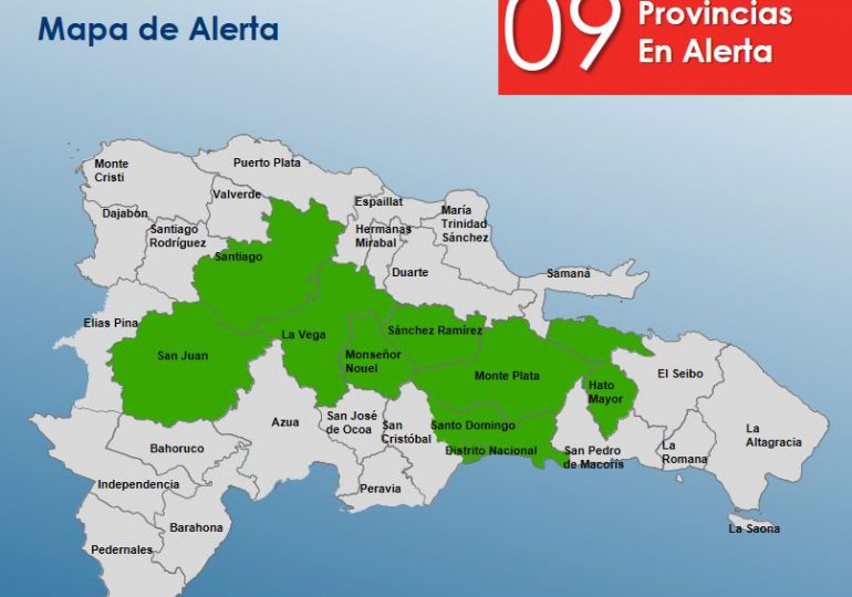 COE declara Alerta Verde en 9 provincias por fuertes lluvias y posibles inundaciones