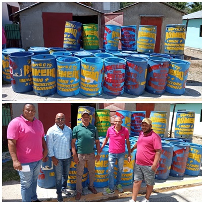 GOLDQUEST dona tanques plásticos para recolección de desechos sólidos en Sabaneta